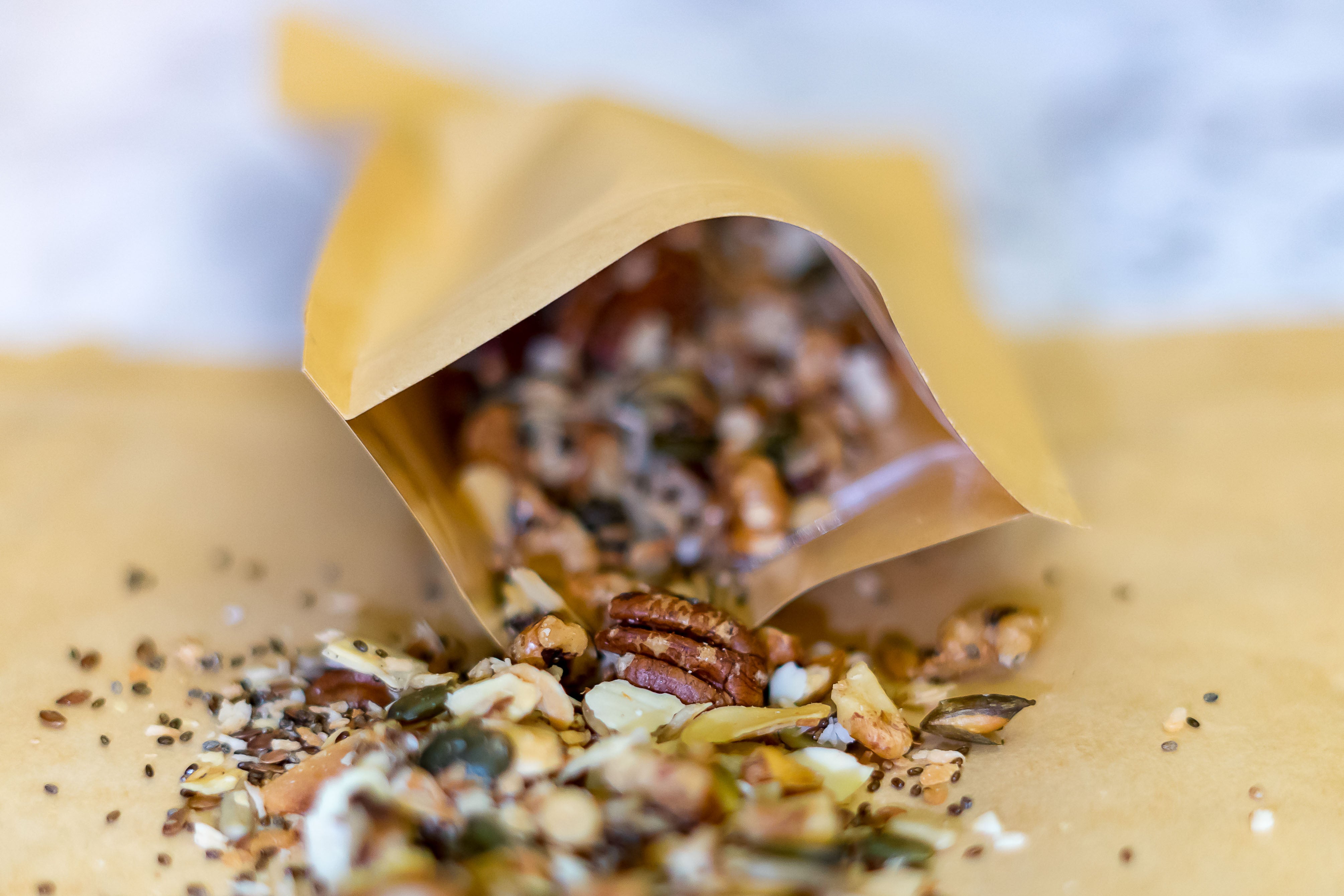 Crunchy granola made with the highest quality nuts, seeds and oils